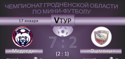 Чемпионат Гродненской области по мини-футболу. 5 тур. 17.01.2021