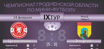 Чемпионат Гродненской области по мини-футболу. 9 тур. 13-14.02.2021