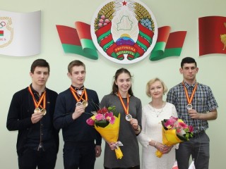 В Управлении спорта и туризма Гродненского облисполкома состоялось чествование победителей и призеров чемпионата Европы по прыжкам на батуте
